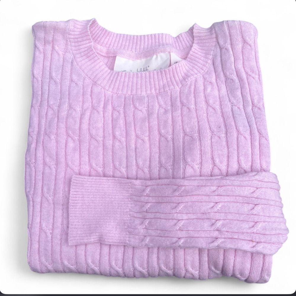 H&M LOGG Light Pink Cable Knit Sweater Size XS